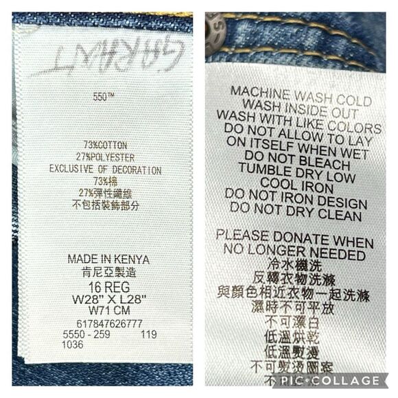 Levi’s 550 Relaxed Fit Medium Wash Straight Leg Crop Mom Jeans Women's 16 Reg - Picture 11 of 12